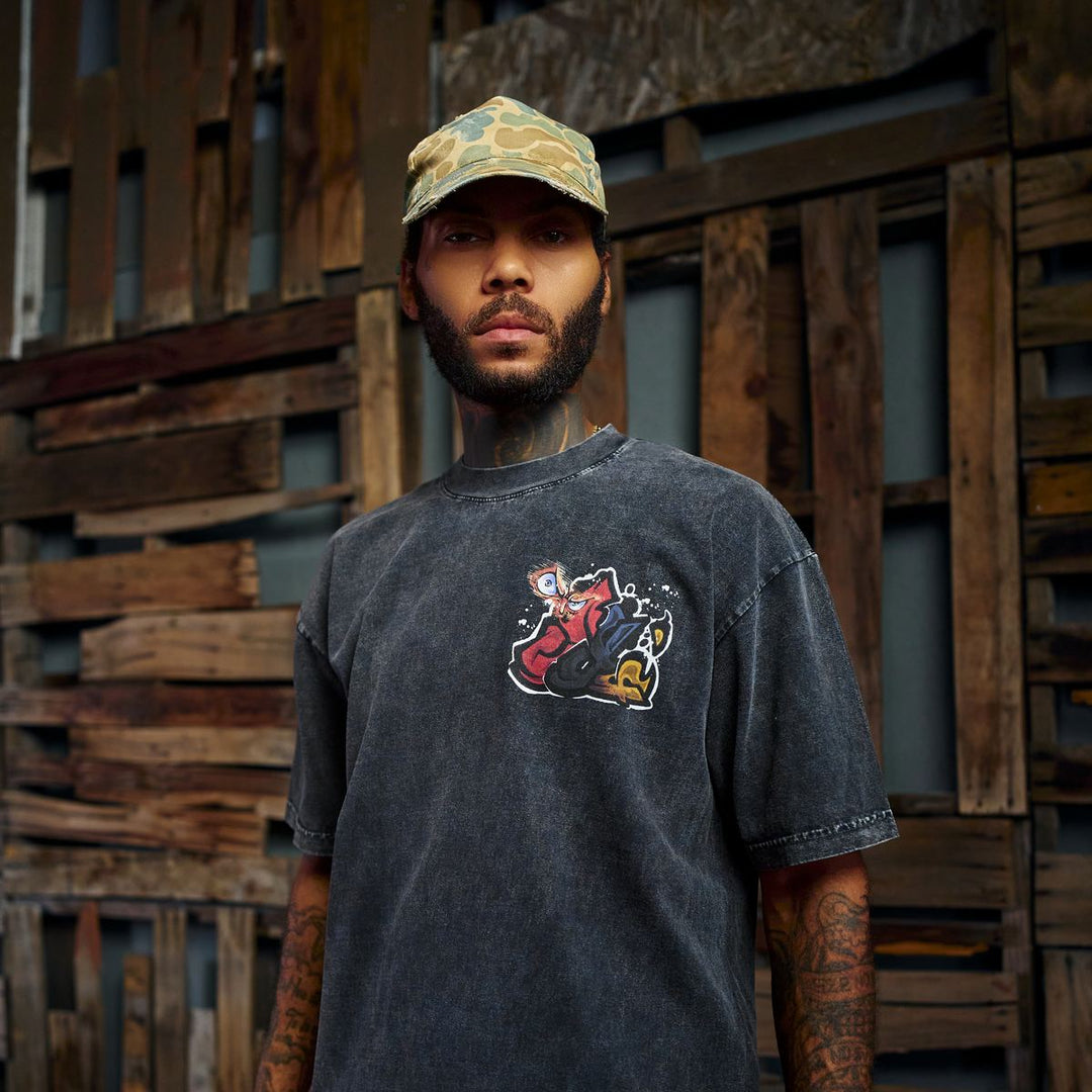 Uncrowned King Mineral Wash Tee - Black