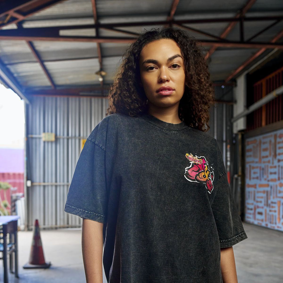 String Dominion Mineral Wash Tee - Black