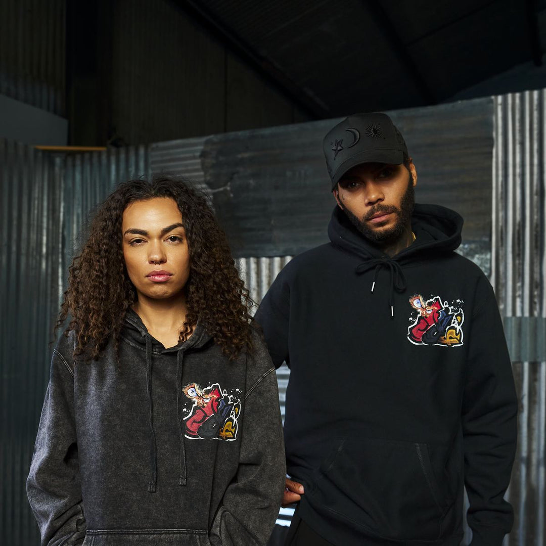 Uncrowned King Mineral Wash Hoodie - Black