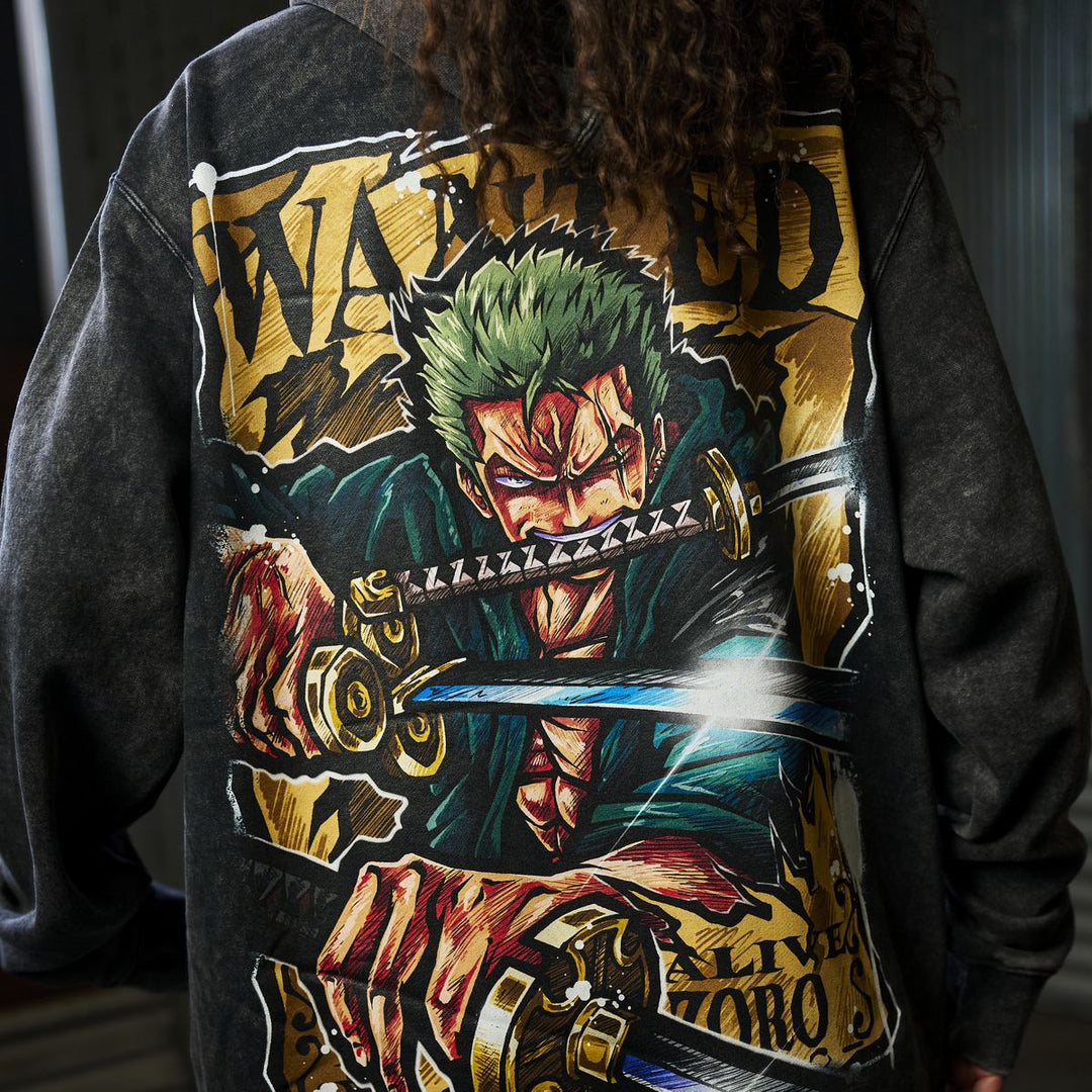 Three Sword Oath Mineral Wash Hoodie - Black