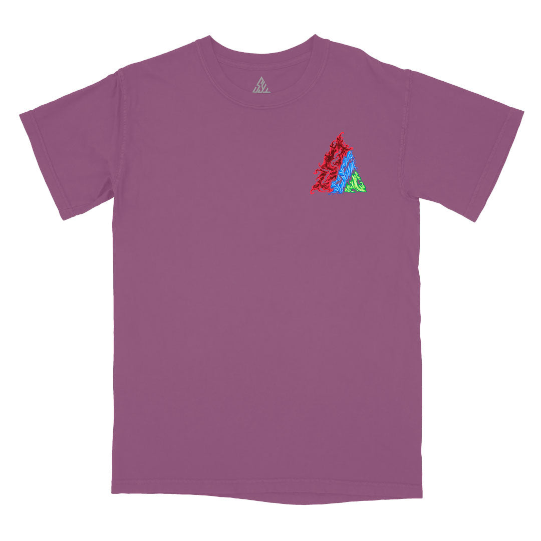 Triple Threat Heavyweight Tee - Berry