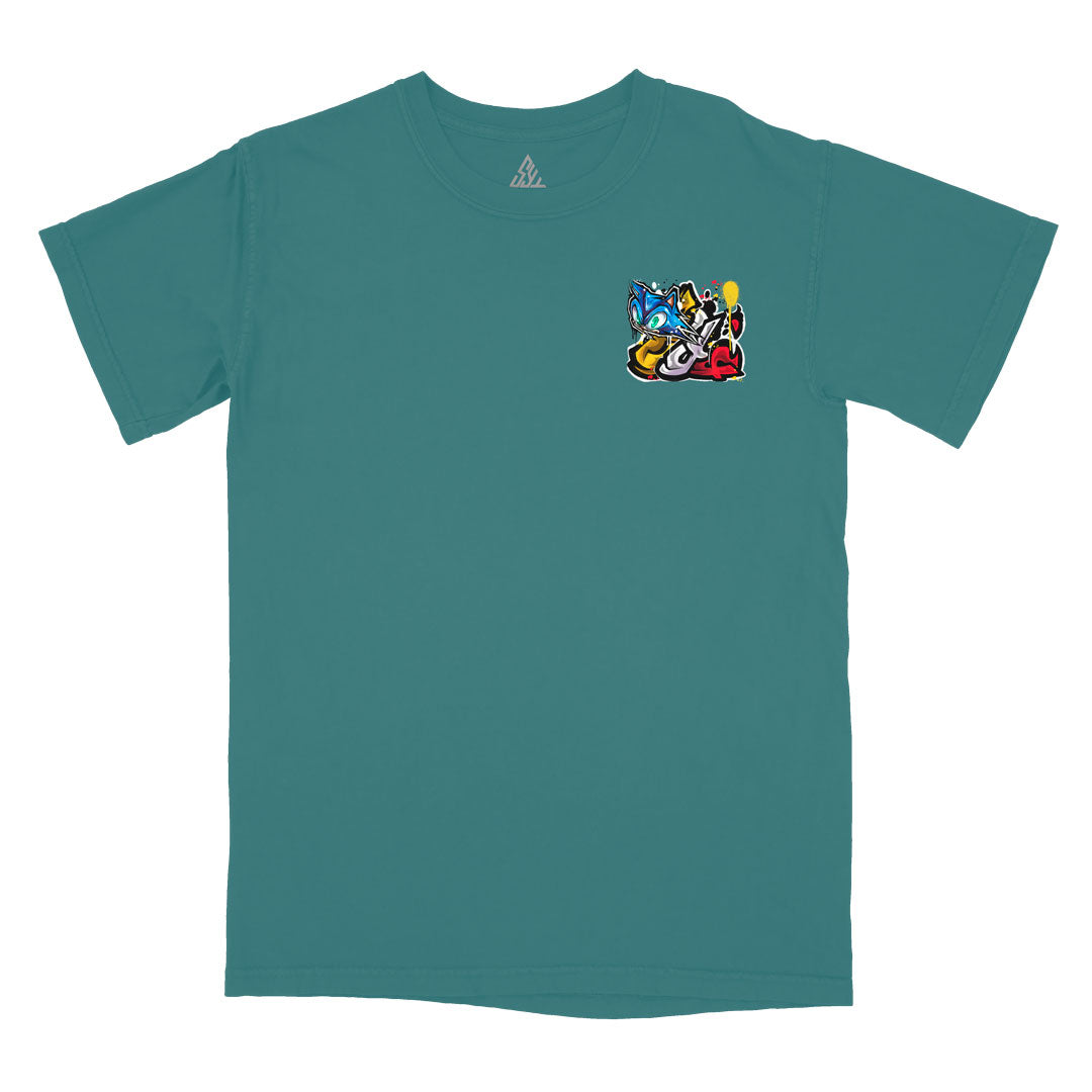 Golden Velocity Heavyweight Tee - Blue Spruce