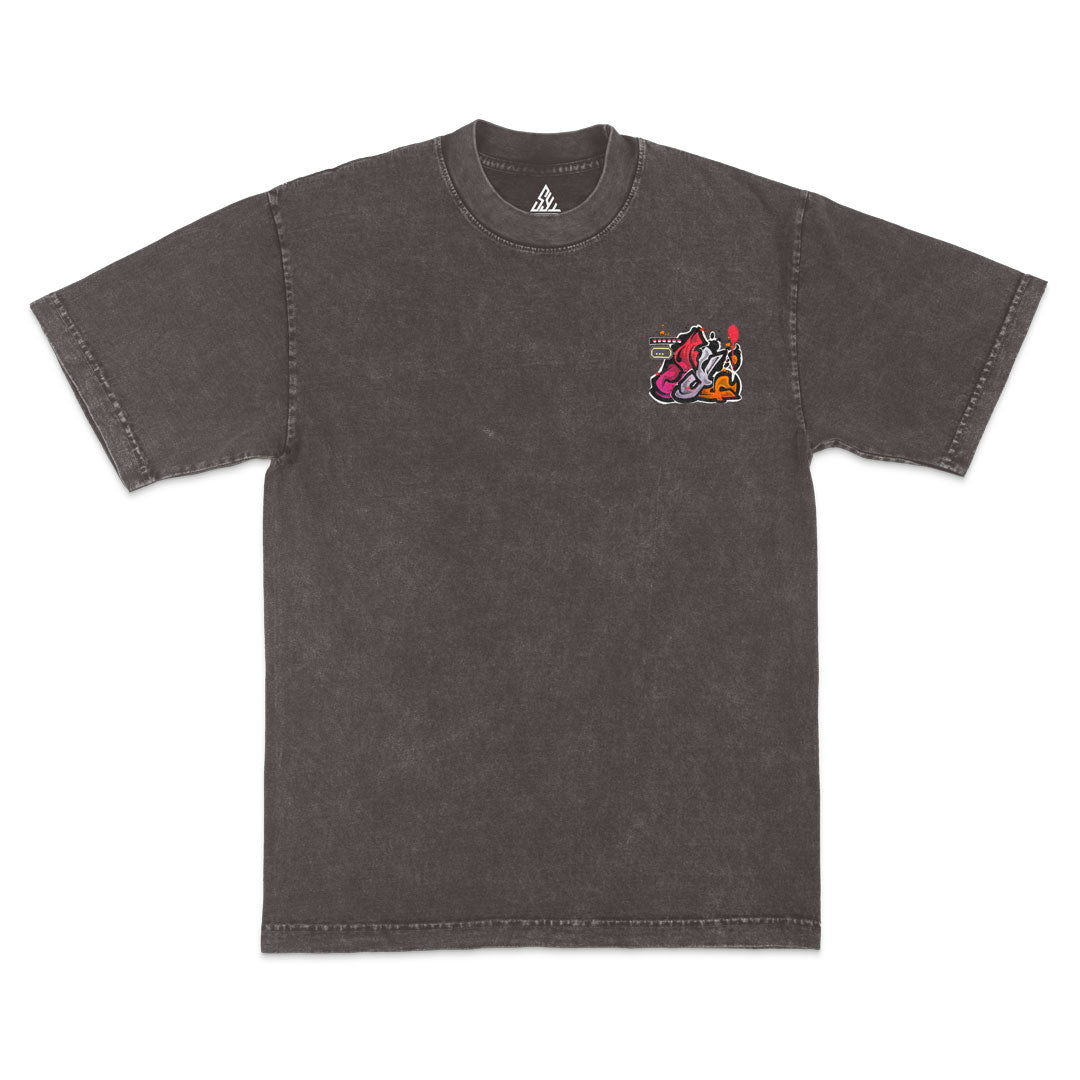 Flames of Victory Heavyweight Mineral Wash Tee - Cocoa