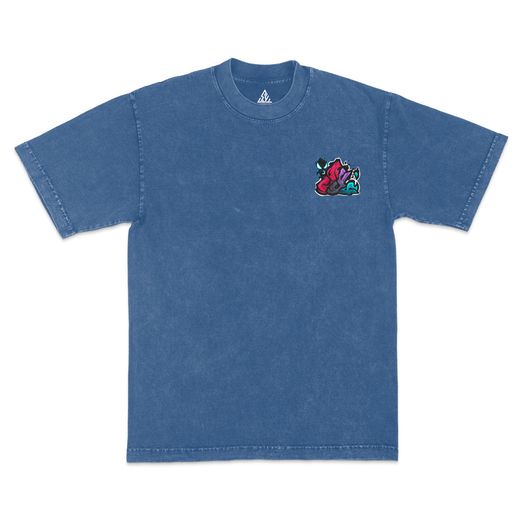 Kings Clash Heavyweight Mineral Wash Tee - Indigo