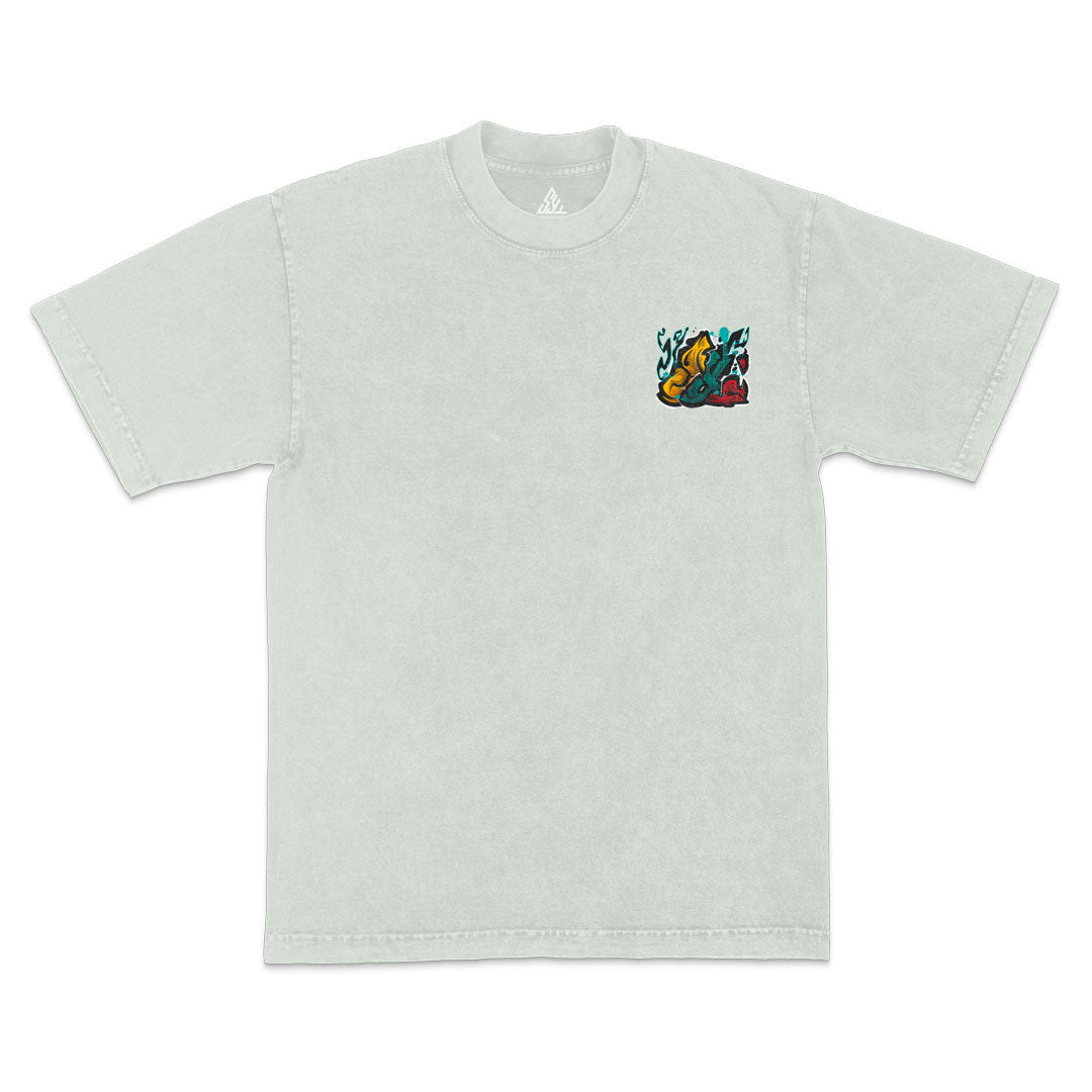 Weight of One Heavyweight Mineral Wash Tee - Limestone