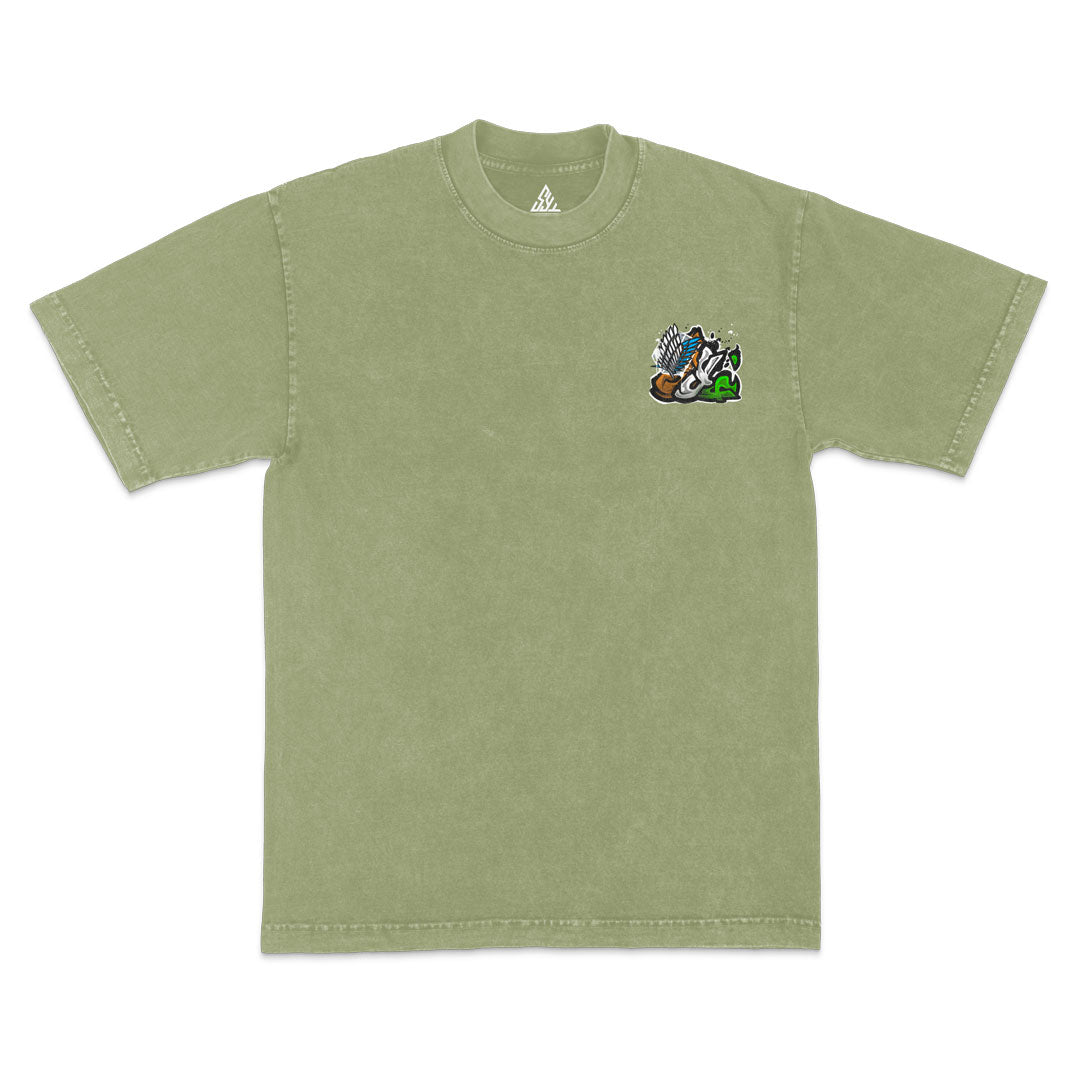 Last Charge Heavyweight Mineral Wash Tee - Matcha