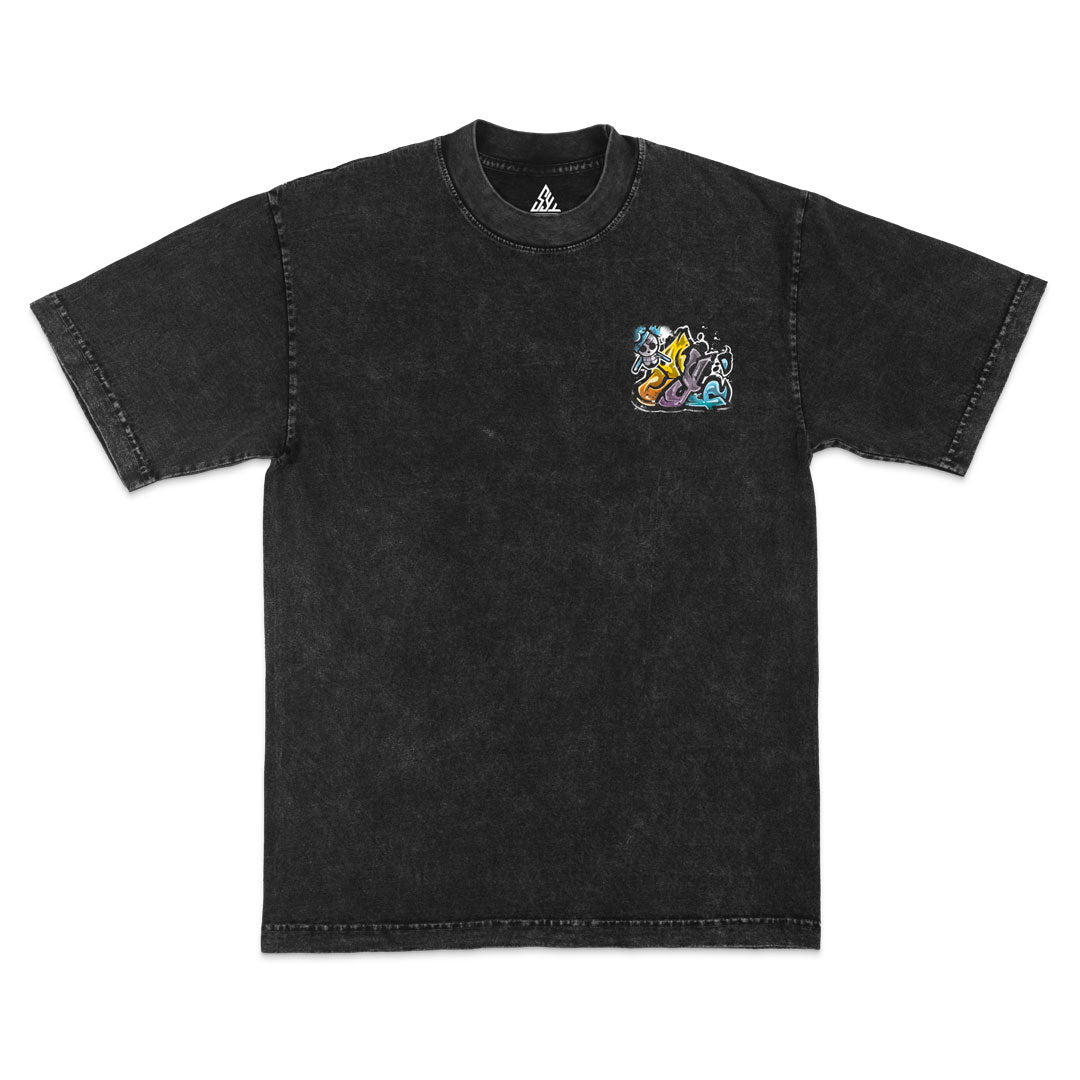 Diable Heavyweight Mineral Wash Tee - Mineral Black