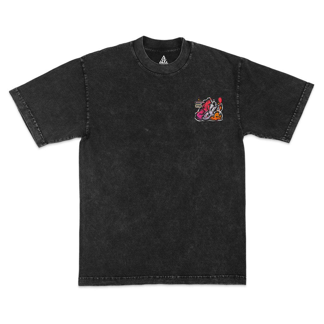 Flames of Victory Heavyweight Mineral Wash Tee - Black
