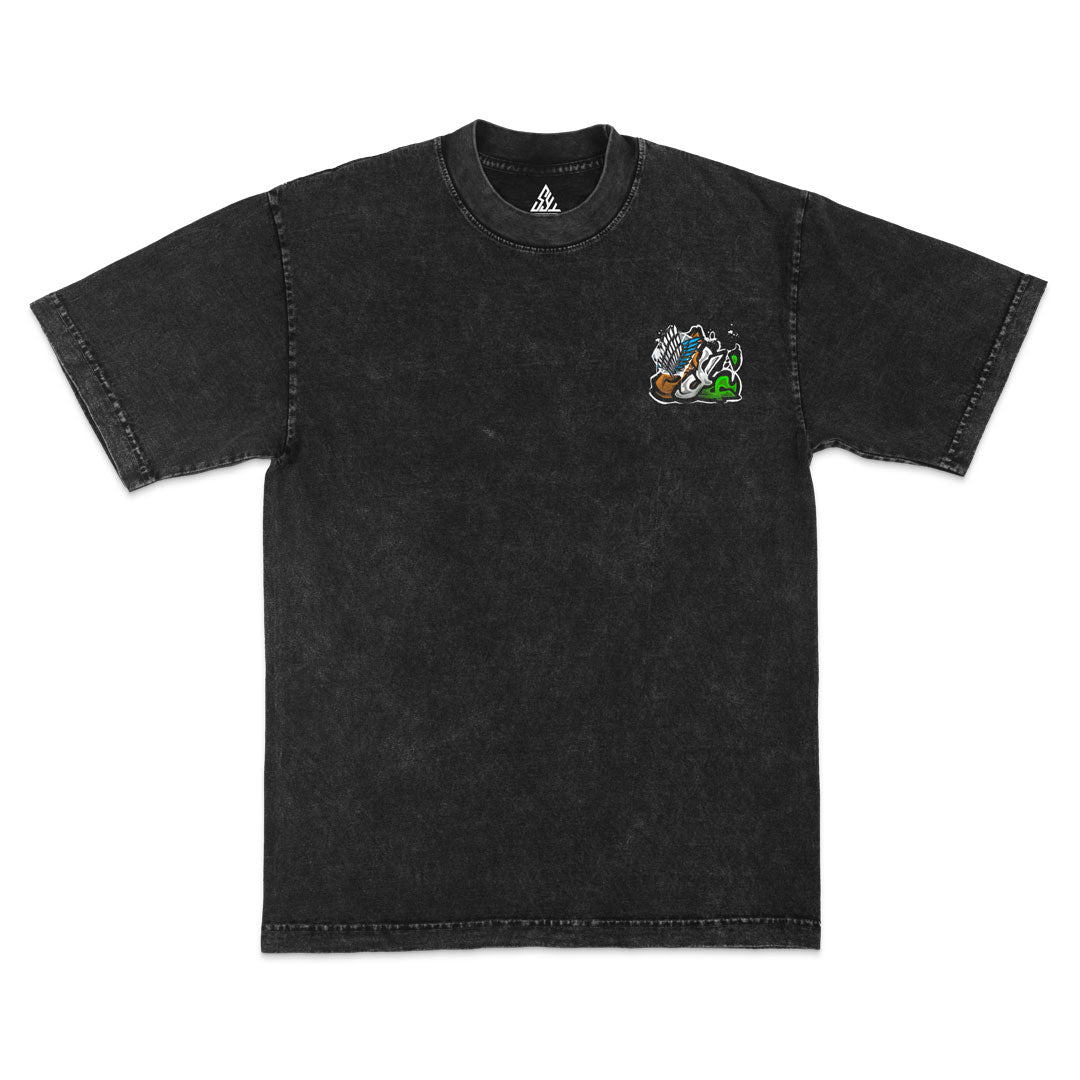 Last Charge Heavyweight Mineral Wash Tee - Black