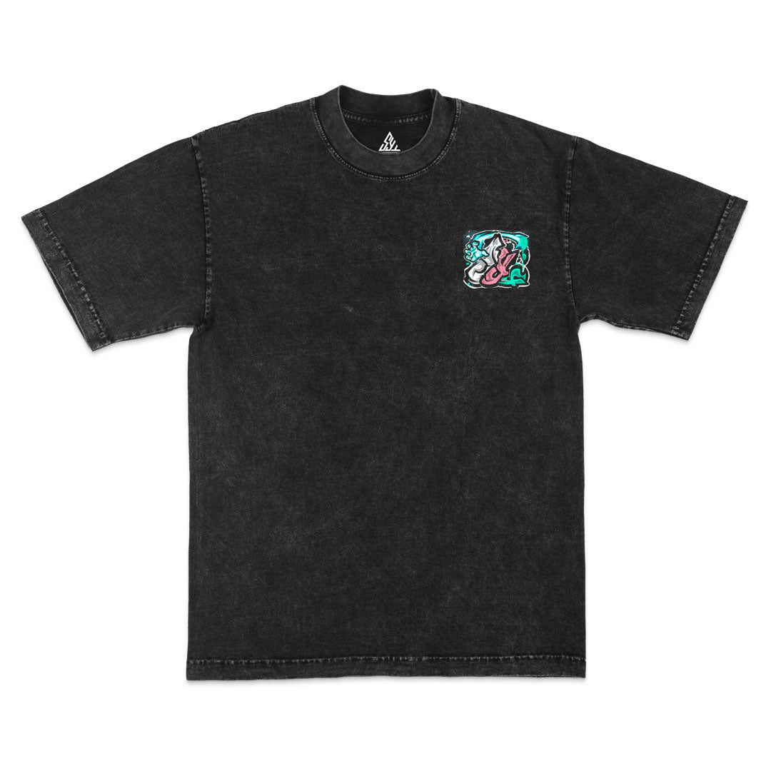 Psychic Strike Heavyweight Mineral Wash Tee - Black