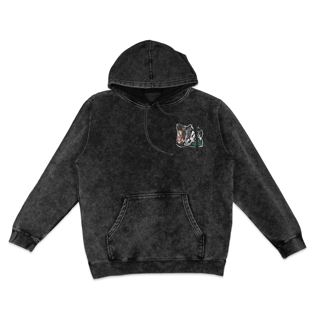 Wrathborne Mineral Wash Hoodie - Black