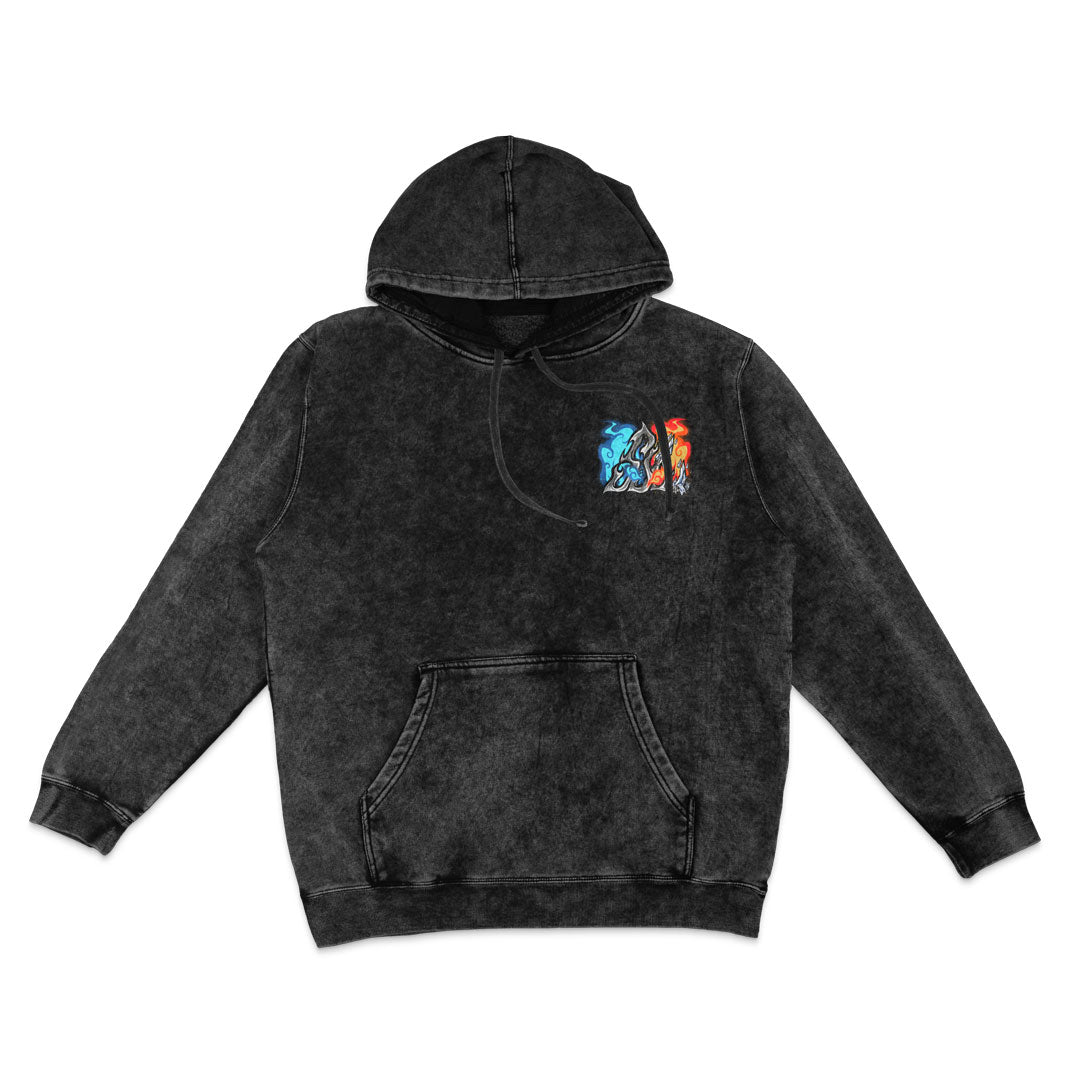 Fight Fire With Fire Mineral Wash Hoodie - Black