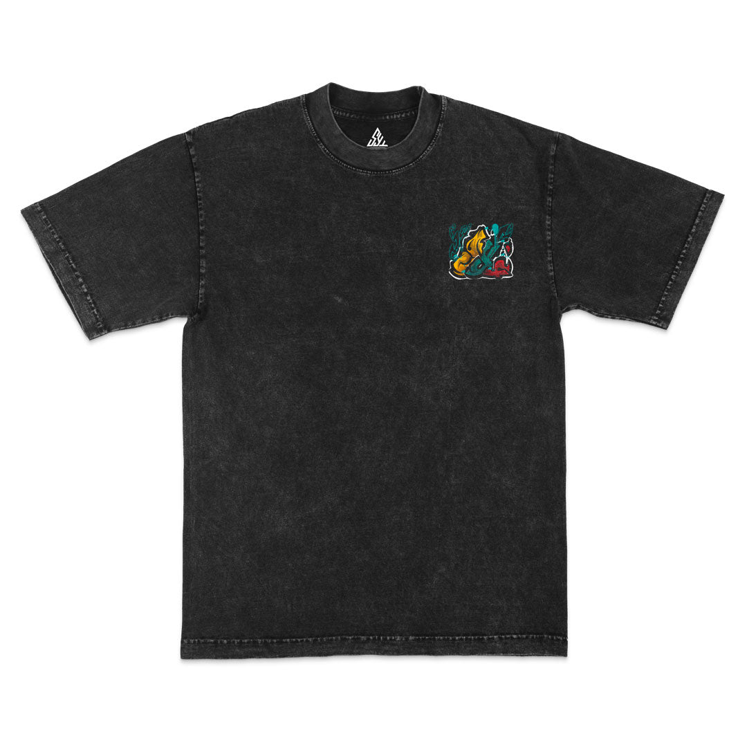 Weight of One Heavyweight Mineral Wash Tee - Black
