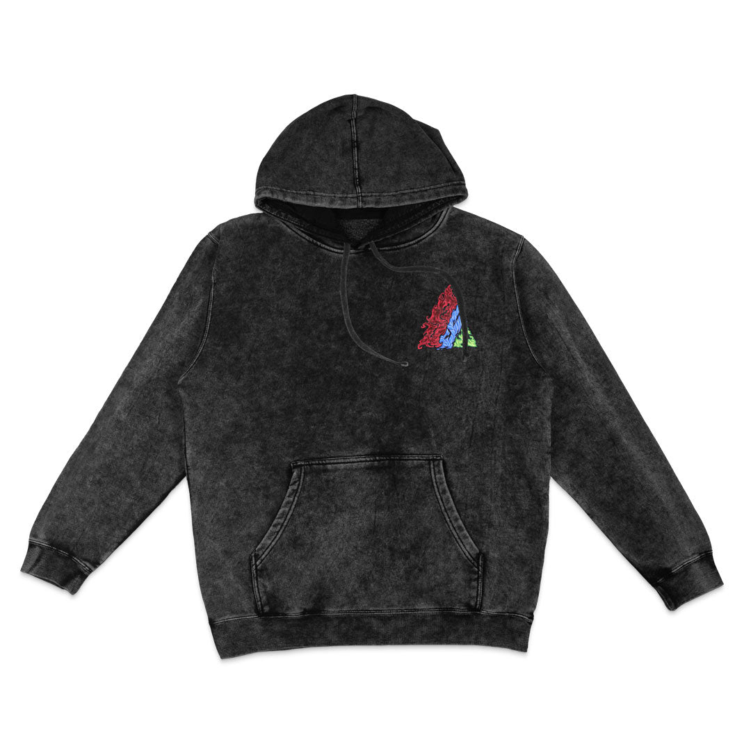 Triple Threat Mineral Wash Hoodie - Black