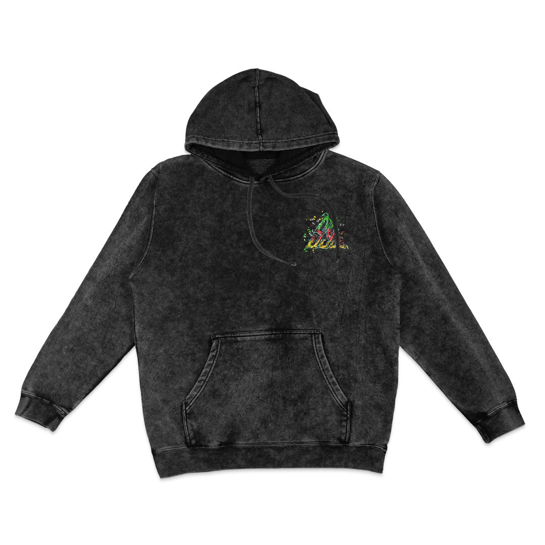 Monster Trio Mineral Wash Hoodie - Black