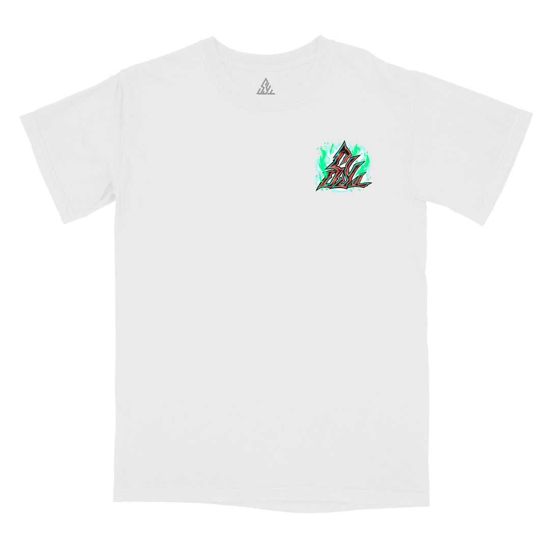 Viridian Vortex Heavyweight Tee - White