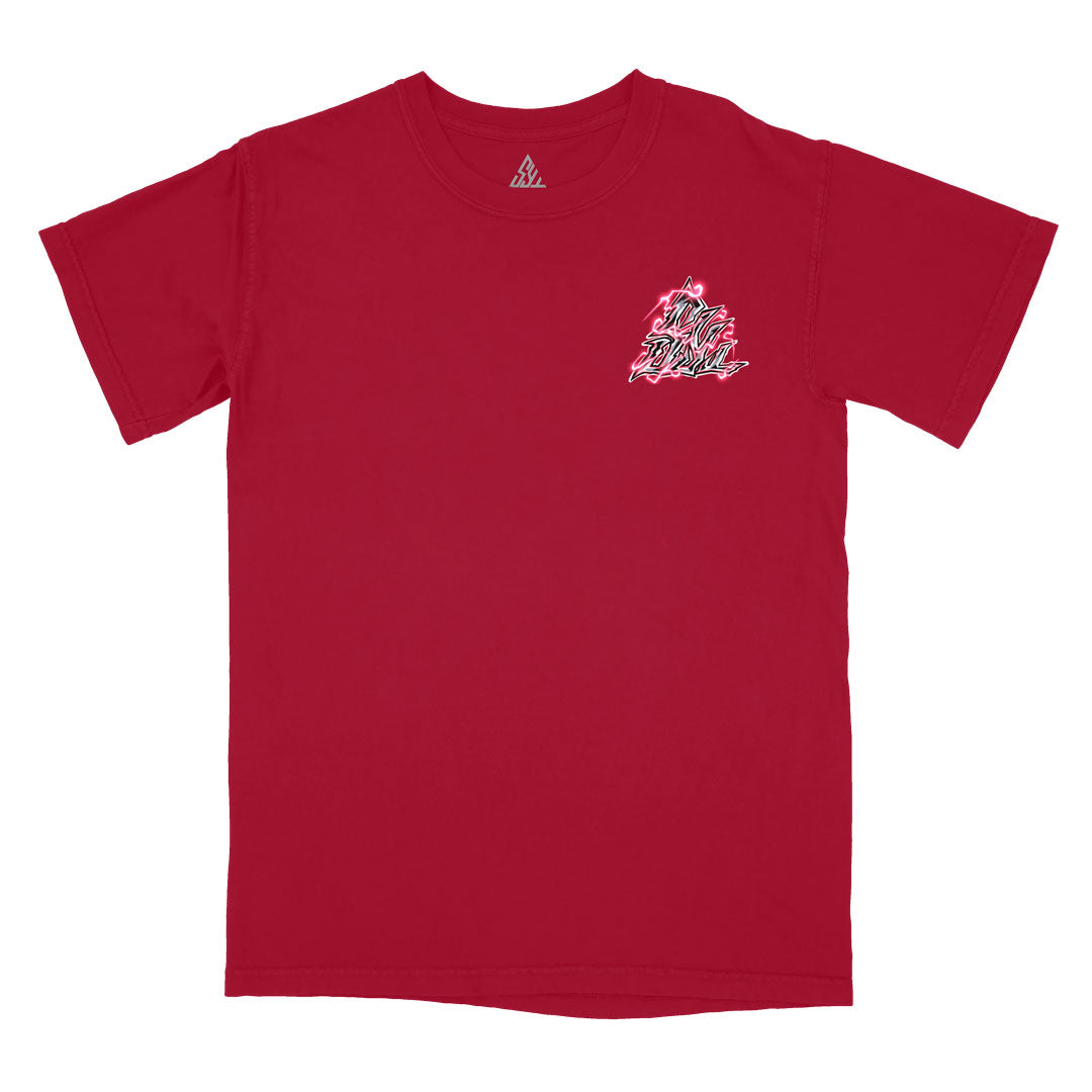 Mirrored Malice Heavyweight Tee - Chili Pepper