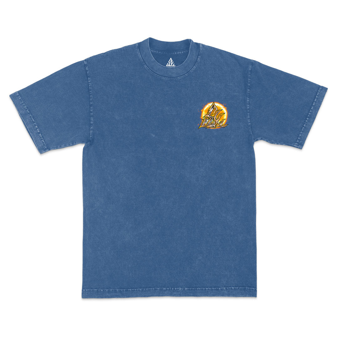 Sun God Heavyweight Mineral Wash Tee - Indigo