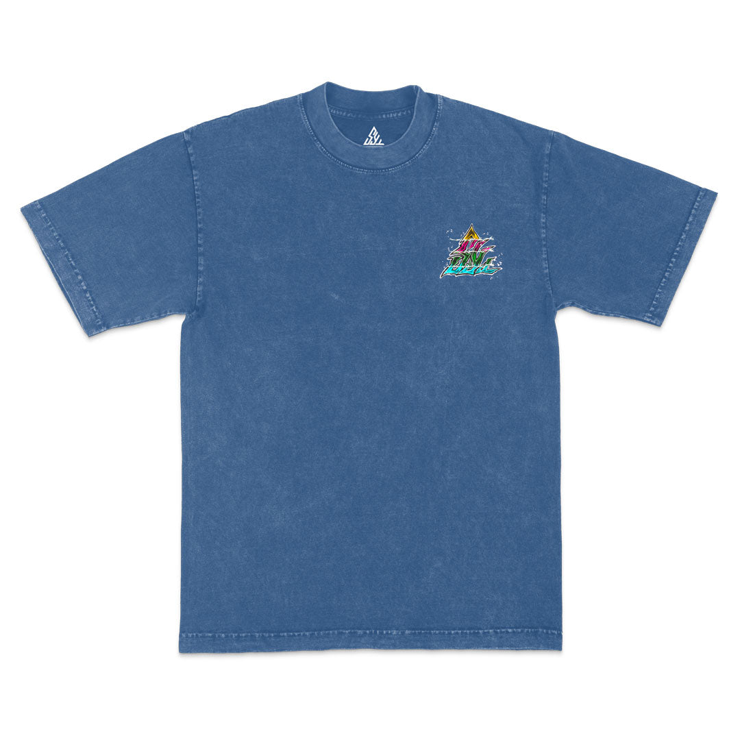 Demon Conquerors Heavyweight Mineral Wash Tee - Indigo