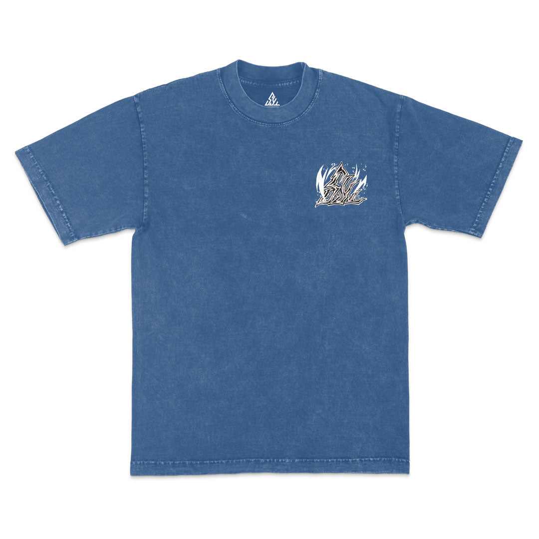 Cursed Speech Heavyweight Mineral Wash Tee - Indigo