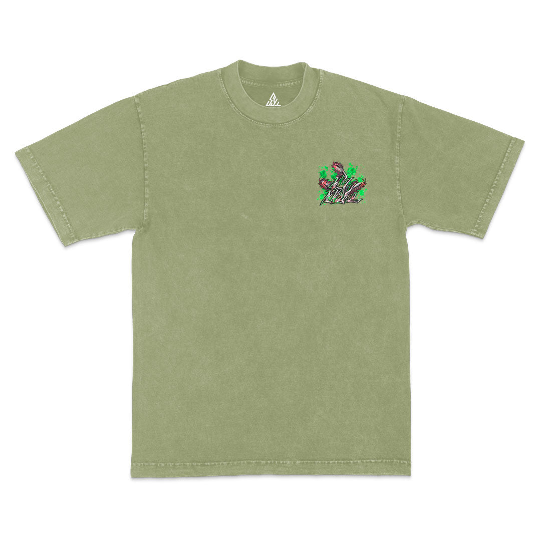 Chainsaw Man Heavyweight Mineral Wash Tee - Matcha