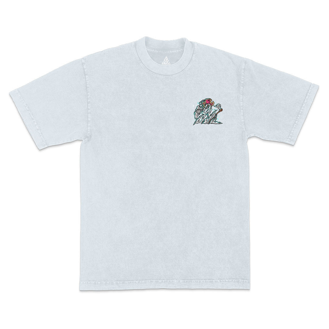 Cat Burglar Heavyweight Mineral Wash Tee - Ice Grey