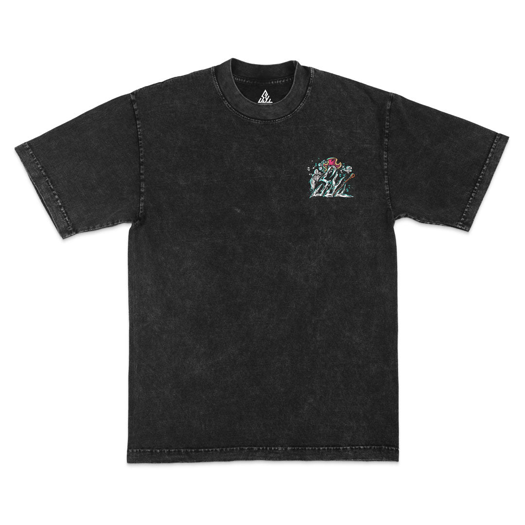 Cat Burglar Heavyweight Mineral Wash Tee - Black