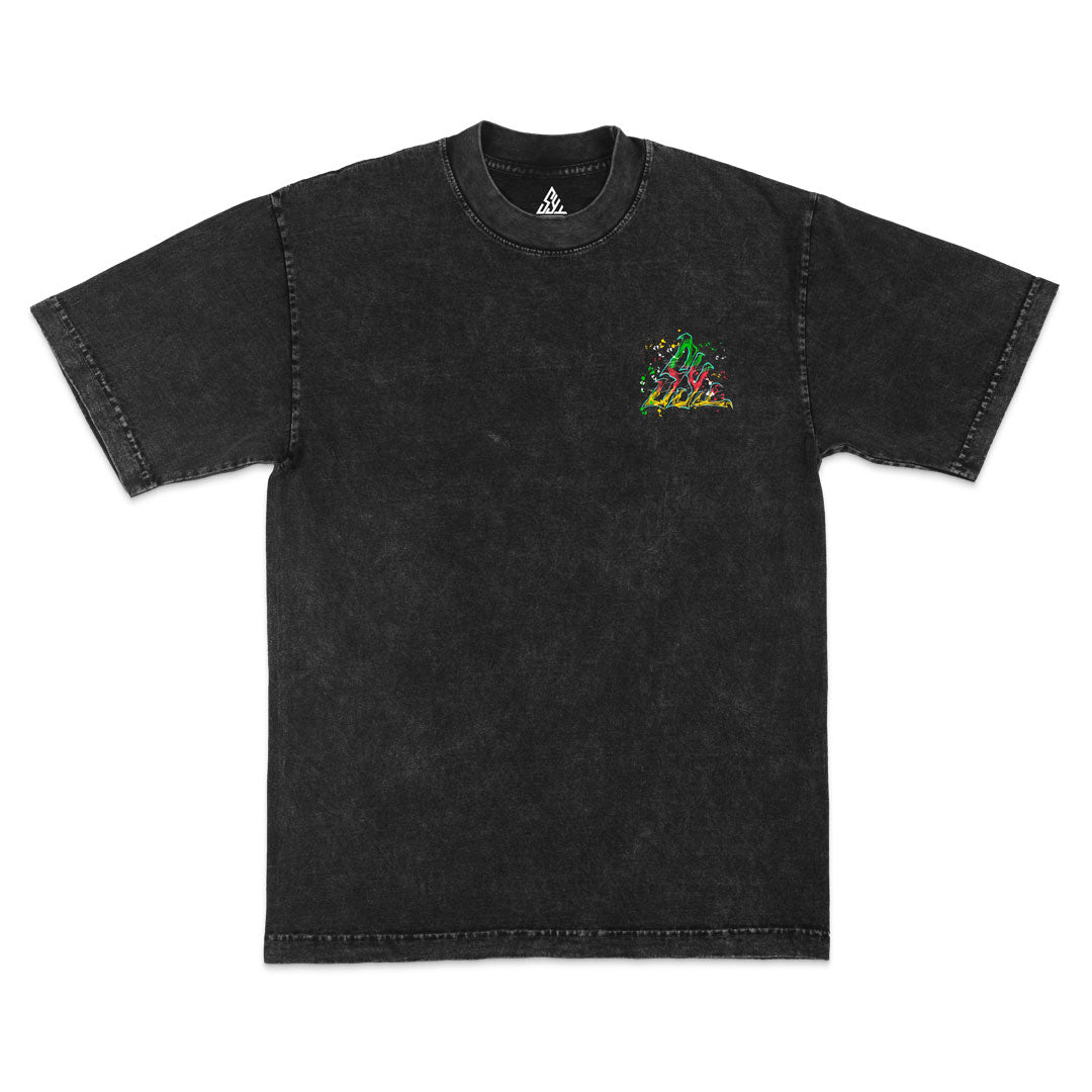 Monster Trio Heavyweight Mineral Wash Tee - Black