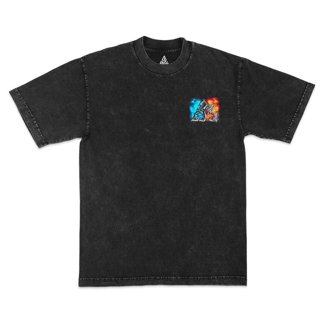 Fight Fire With Fire Heavyweight Mineral Wash Tee - Black