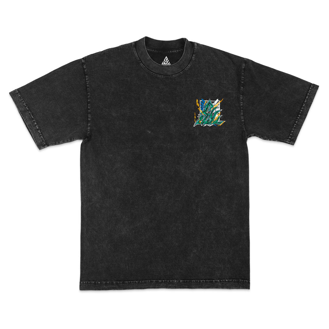 Attack Titan Heavyweight Mineral Wash Tee - Black