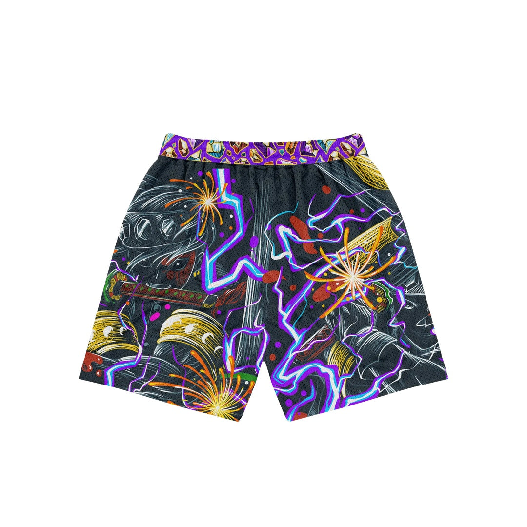 Flashy Mesh Shorts - Black