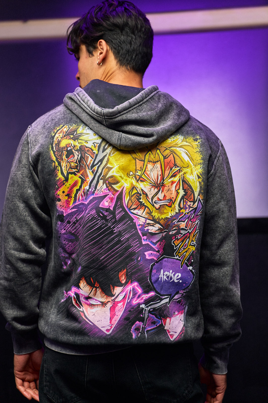 Advance! Mineral Wash Hoodie - Black