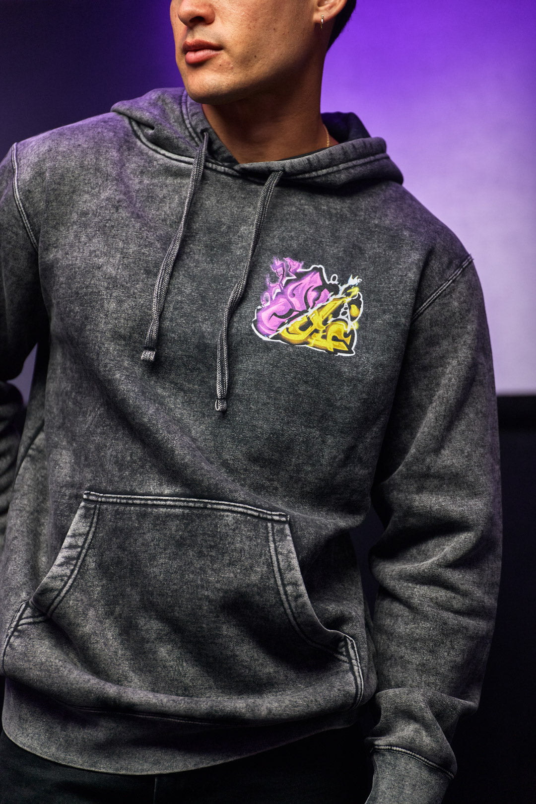 Advance! Mineral Wash Hoodie - Black