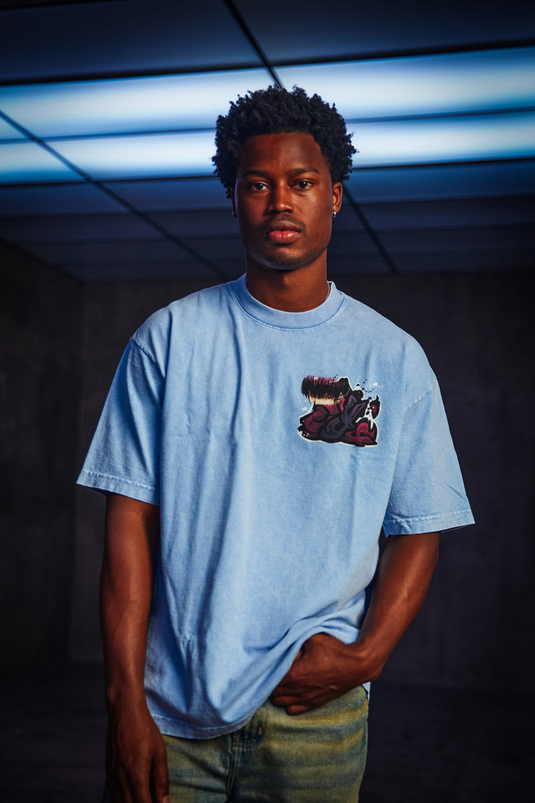 The Finisher Heavyweight Mineral Wash Tee - Arctic