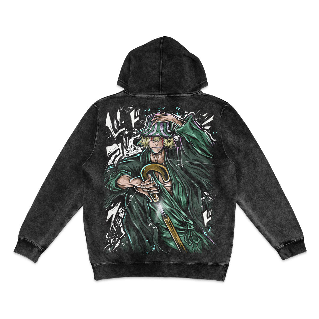 Hat and Sandals Mineral Wash Hoodie - Black