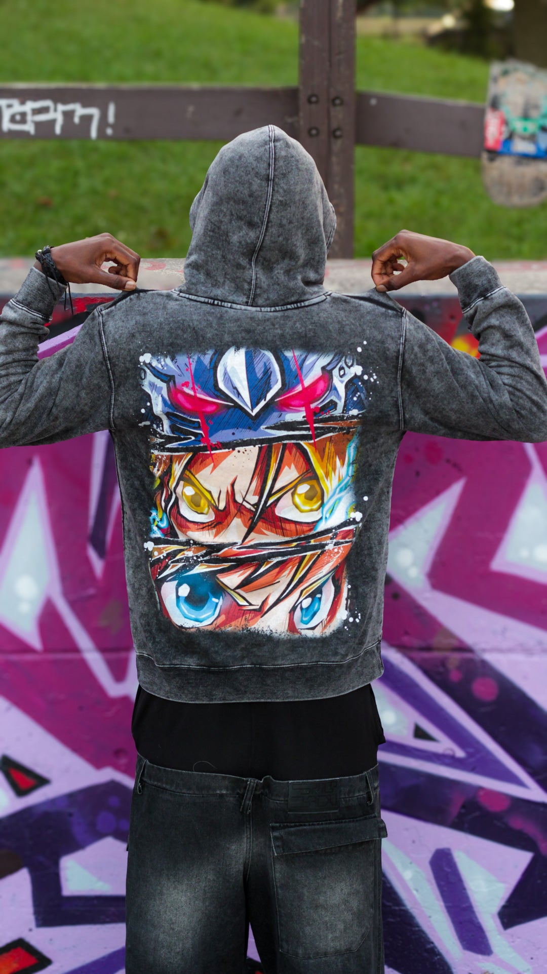 Eyes of Hope Mineral Wash Hoodie - Black