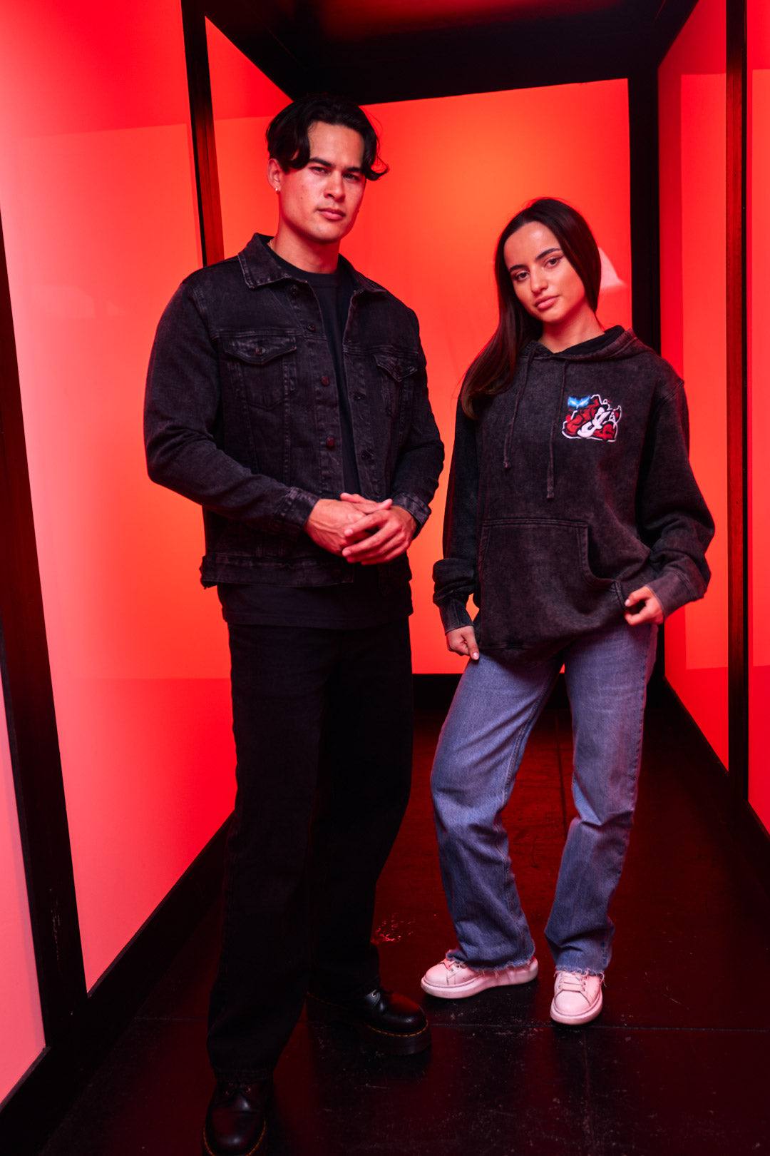 Blood Knight Mineral Wash Hoodie - Black
