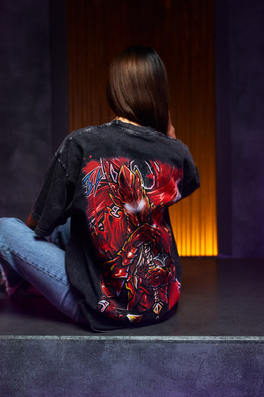 Blood Knight Heavyweight Mineral Wash Tee - Black