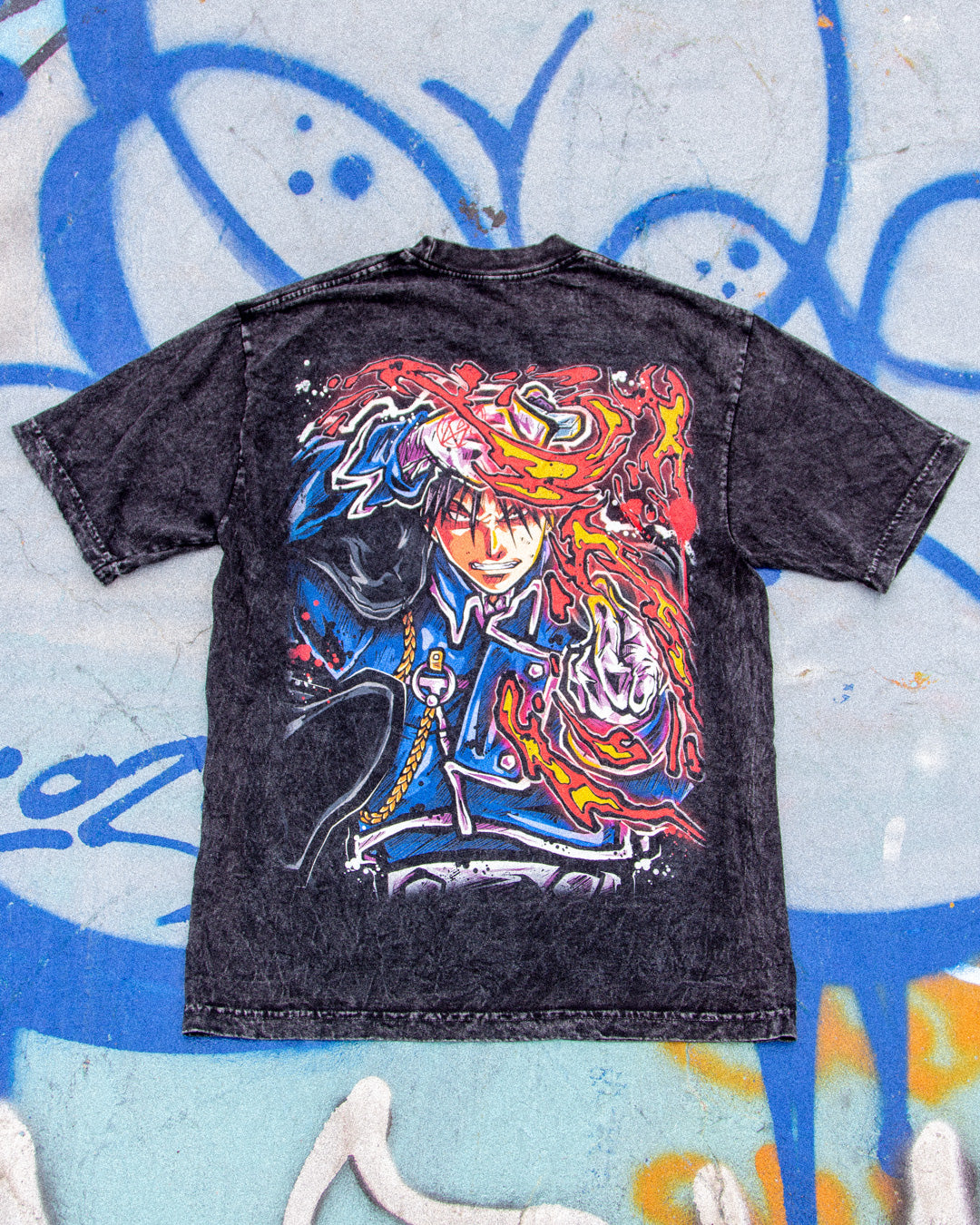 Hellfire Snap Heavyweight Mineral Wash Tee - Black