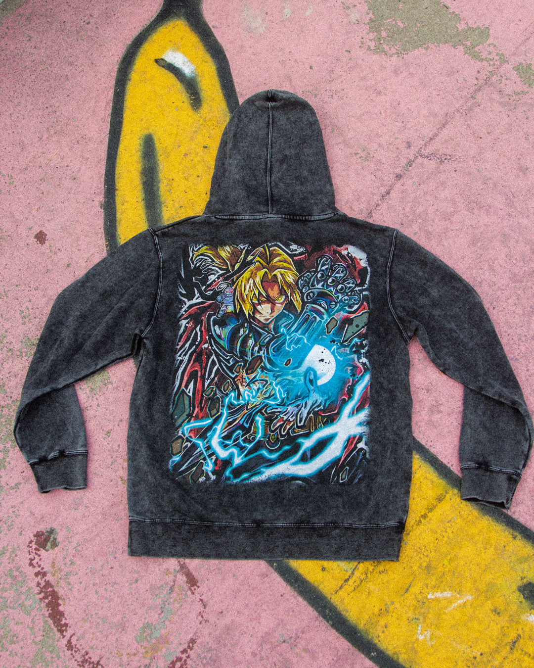 Iron Will Mineral Wash Hoodie - Black