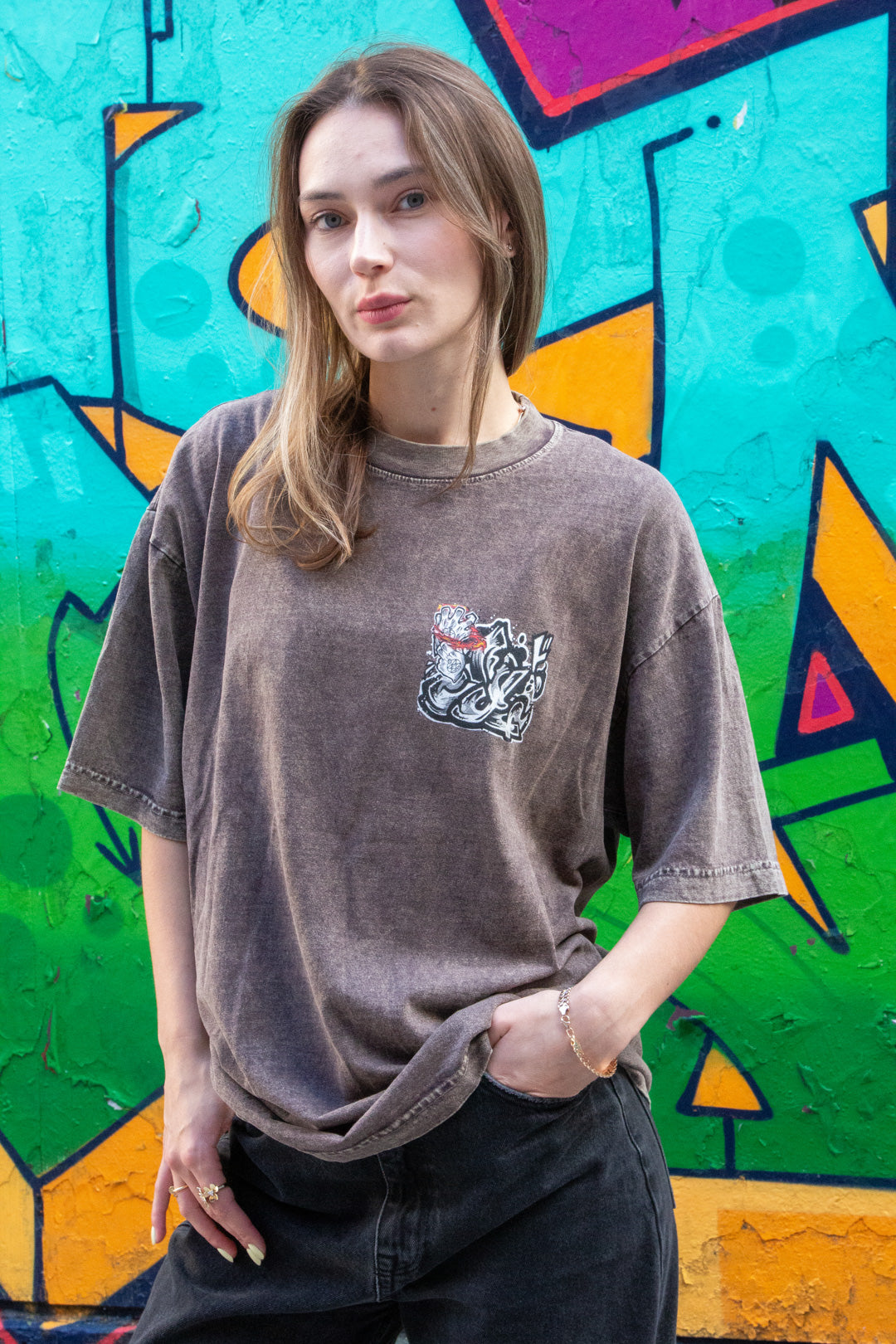 Infernal Judgement Heavyweight Mineral Wash Tee - Cocoa