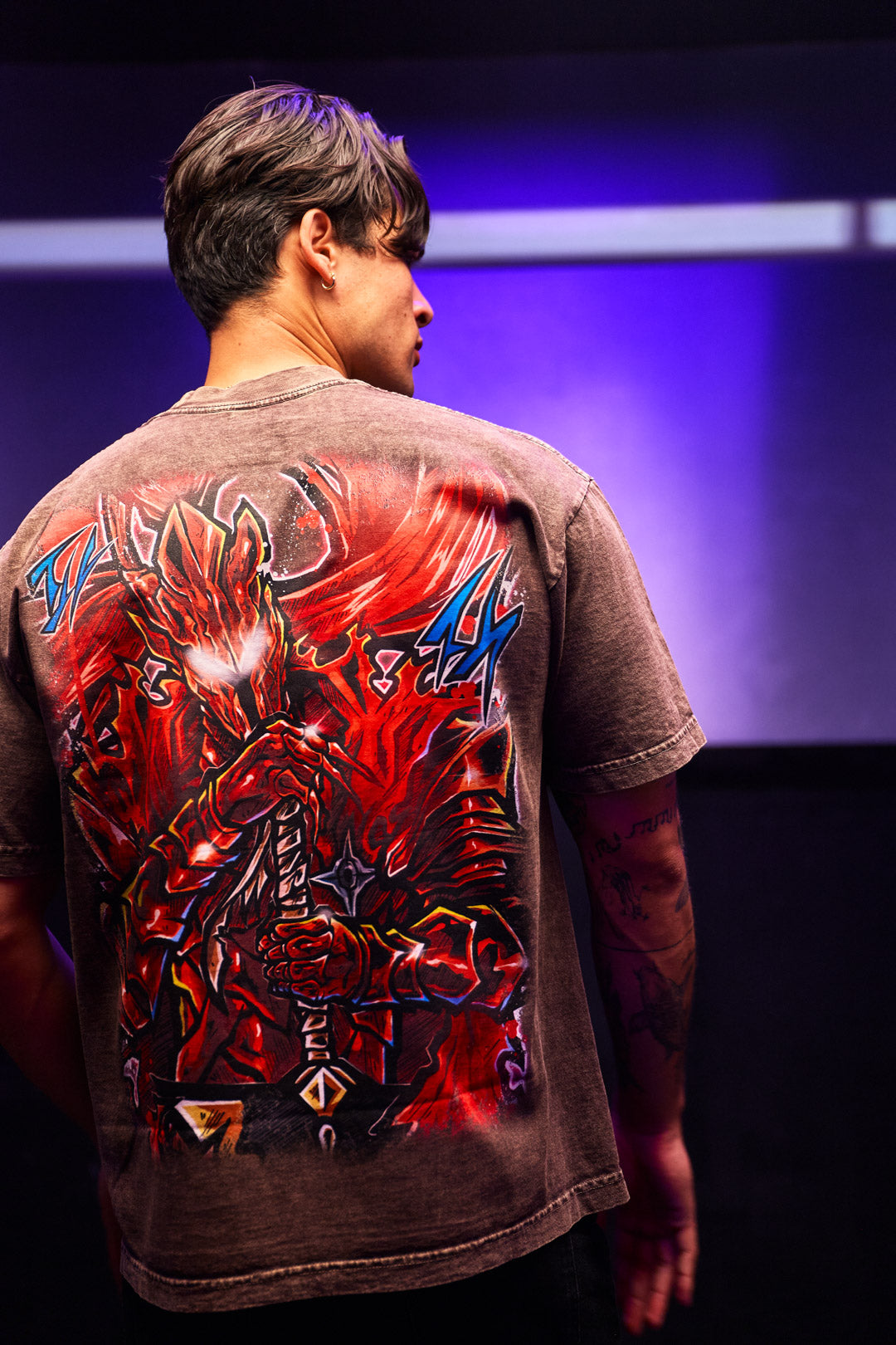 Blood Knight Heavyweight Mineral Wash Tee - Cocoa