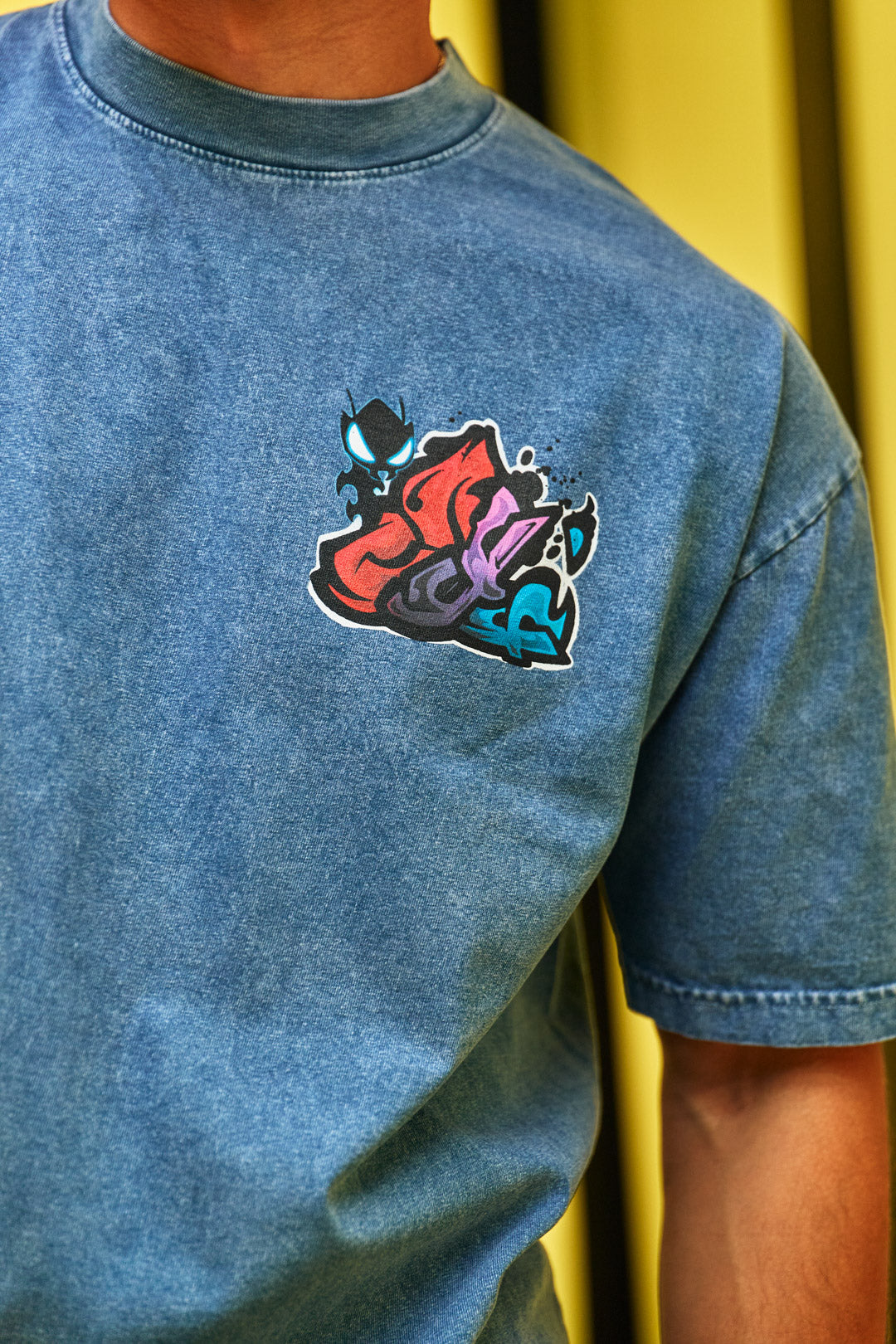 Kings Clash Heavyweight Mineral Wash Tee - Indigo