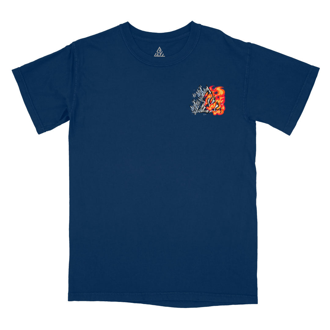 Half Cold / Half Hot Heavyweight Tee - Navy