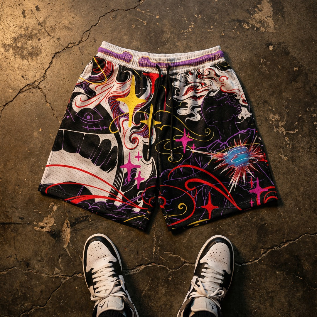 Uncrowned King Mesh Shorts - Black