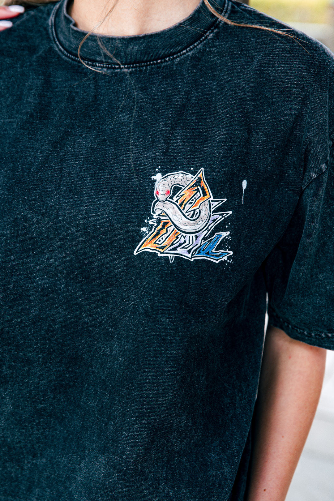 Silent Serpent Heavyweight Mineral Wash Tee - Black