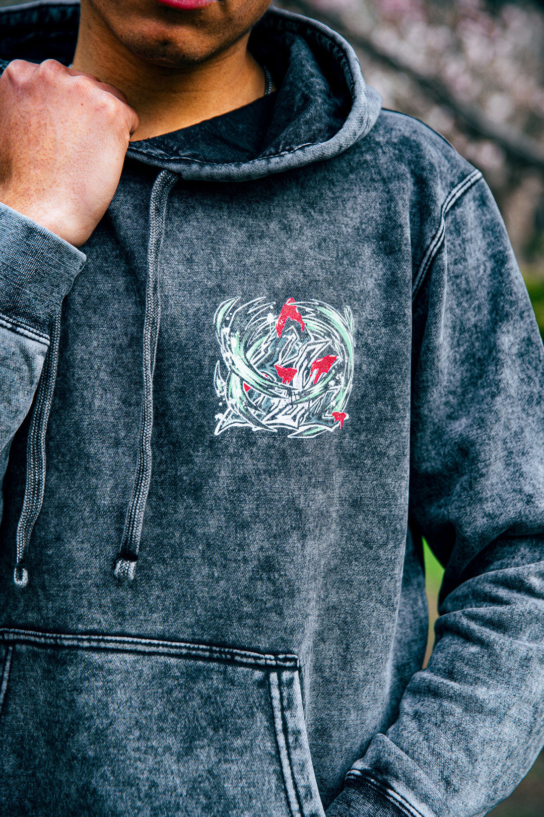 Gale-Force Mineral Wash Hoodie - Black