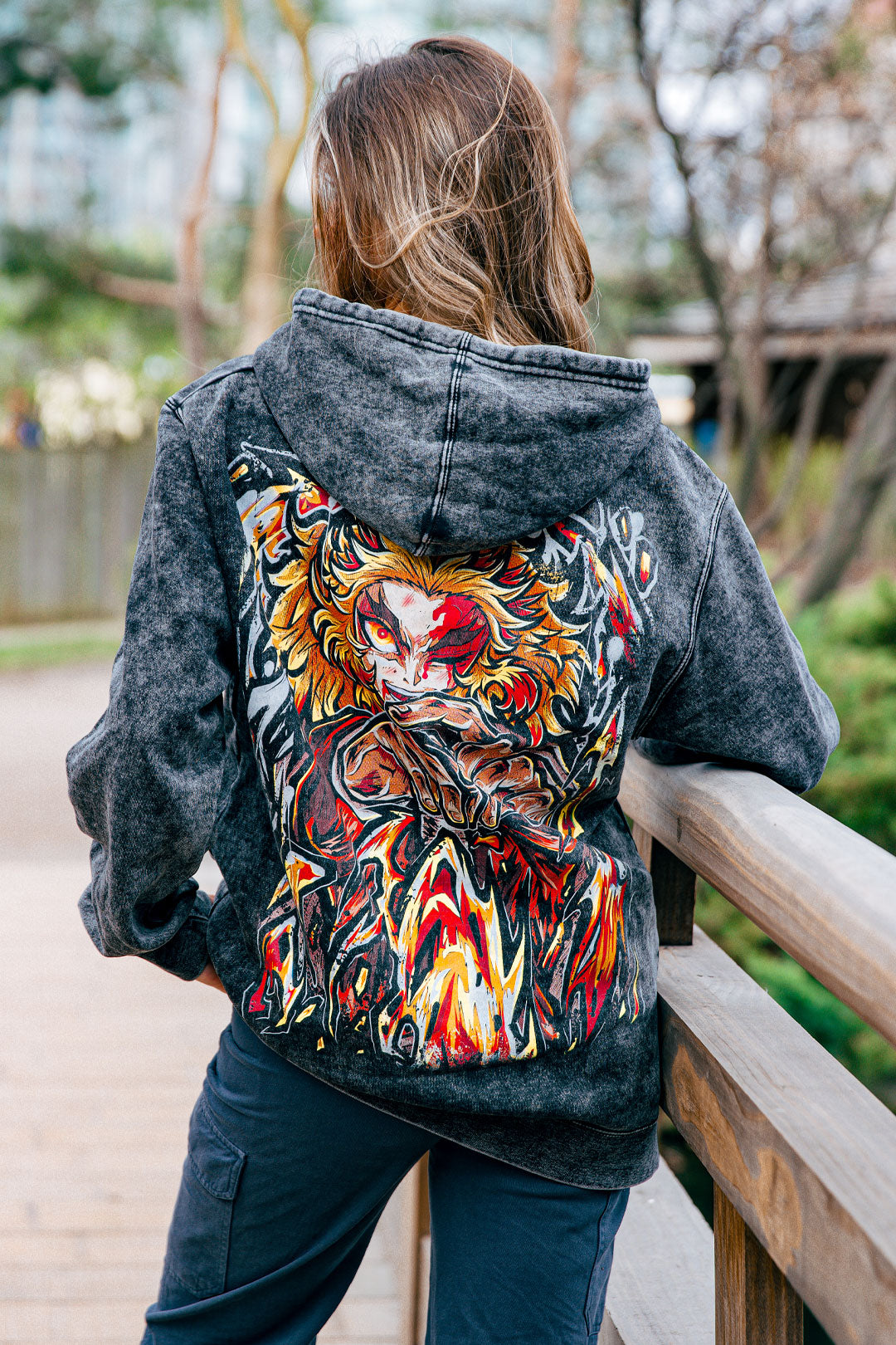 Spirit Ablaze Mineral Wash Hoodie - Black