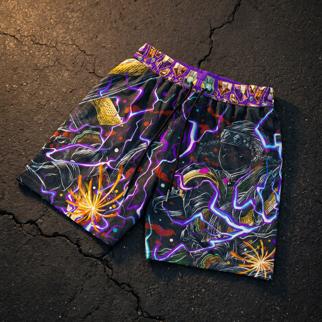 Flashy Mesh Shorts - Black