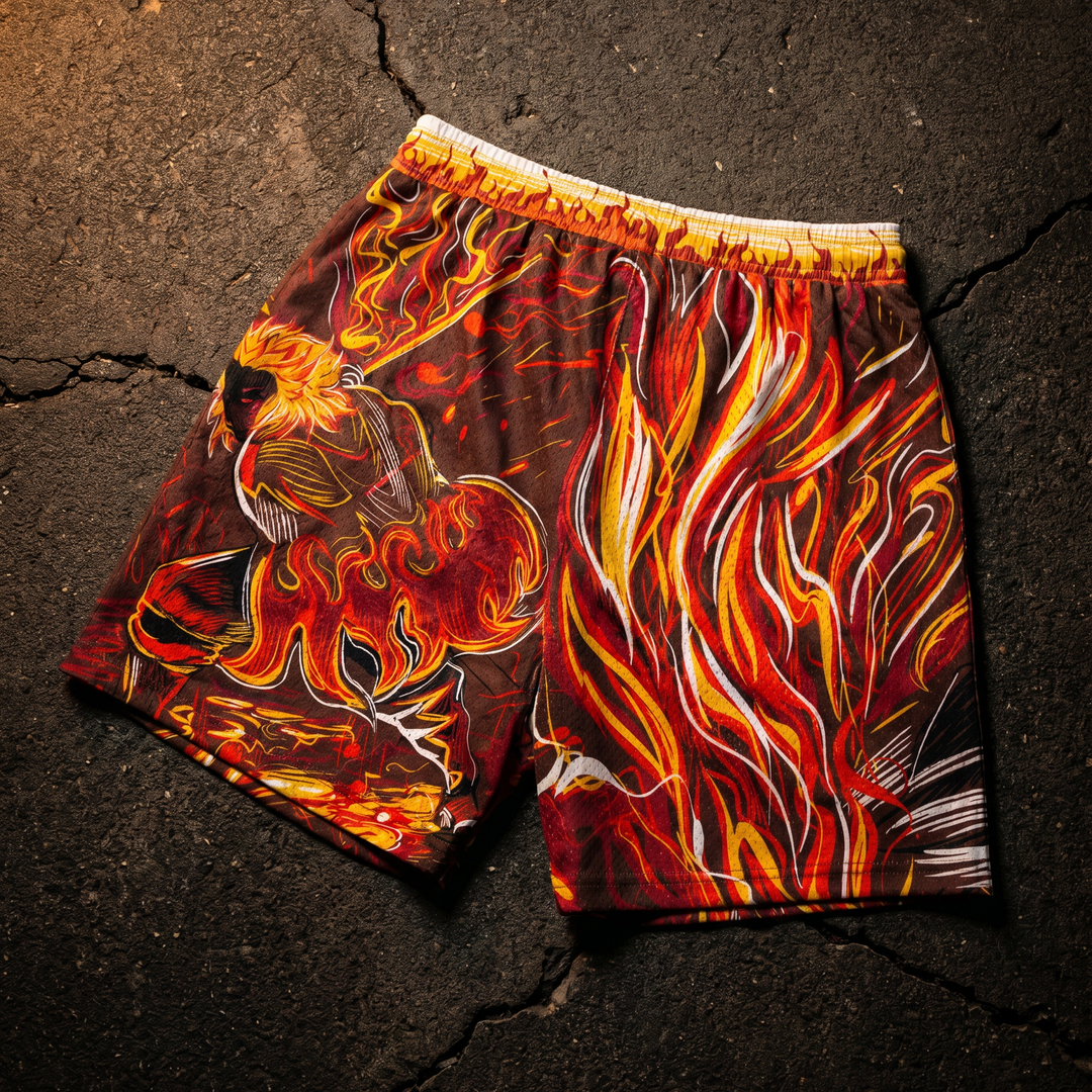 Spirit Ablaze Mesh Shorts - Black